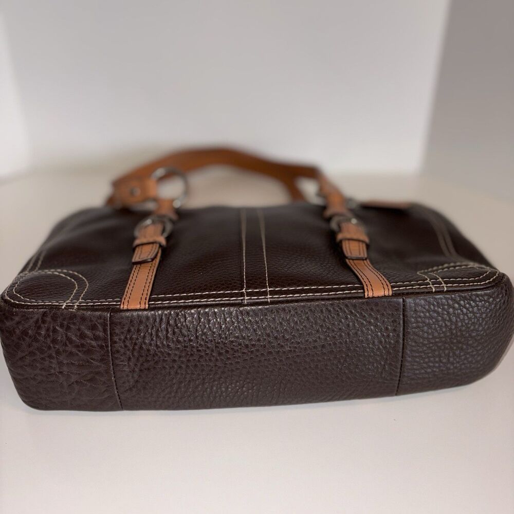 Coach Chelsea Bag Brown Pebbled Leather #F12339 Satchel Purse Tan Straps - Picture 6 of 12